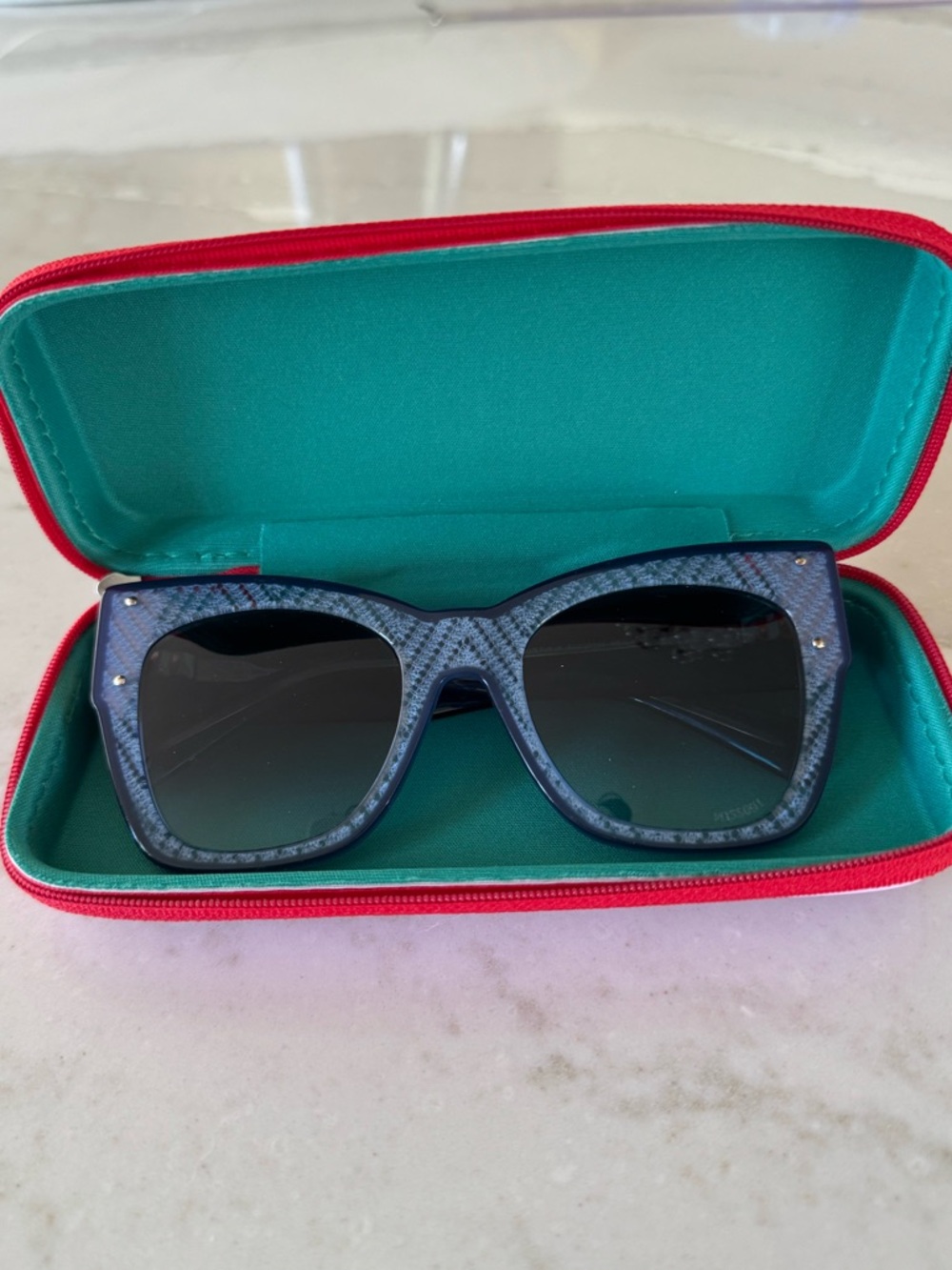 Missoni Blue Patterned Square Sunglasses